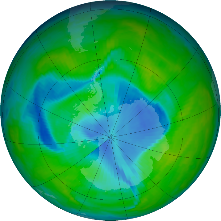 Antarctic ozone map for 24 November 1997